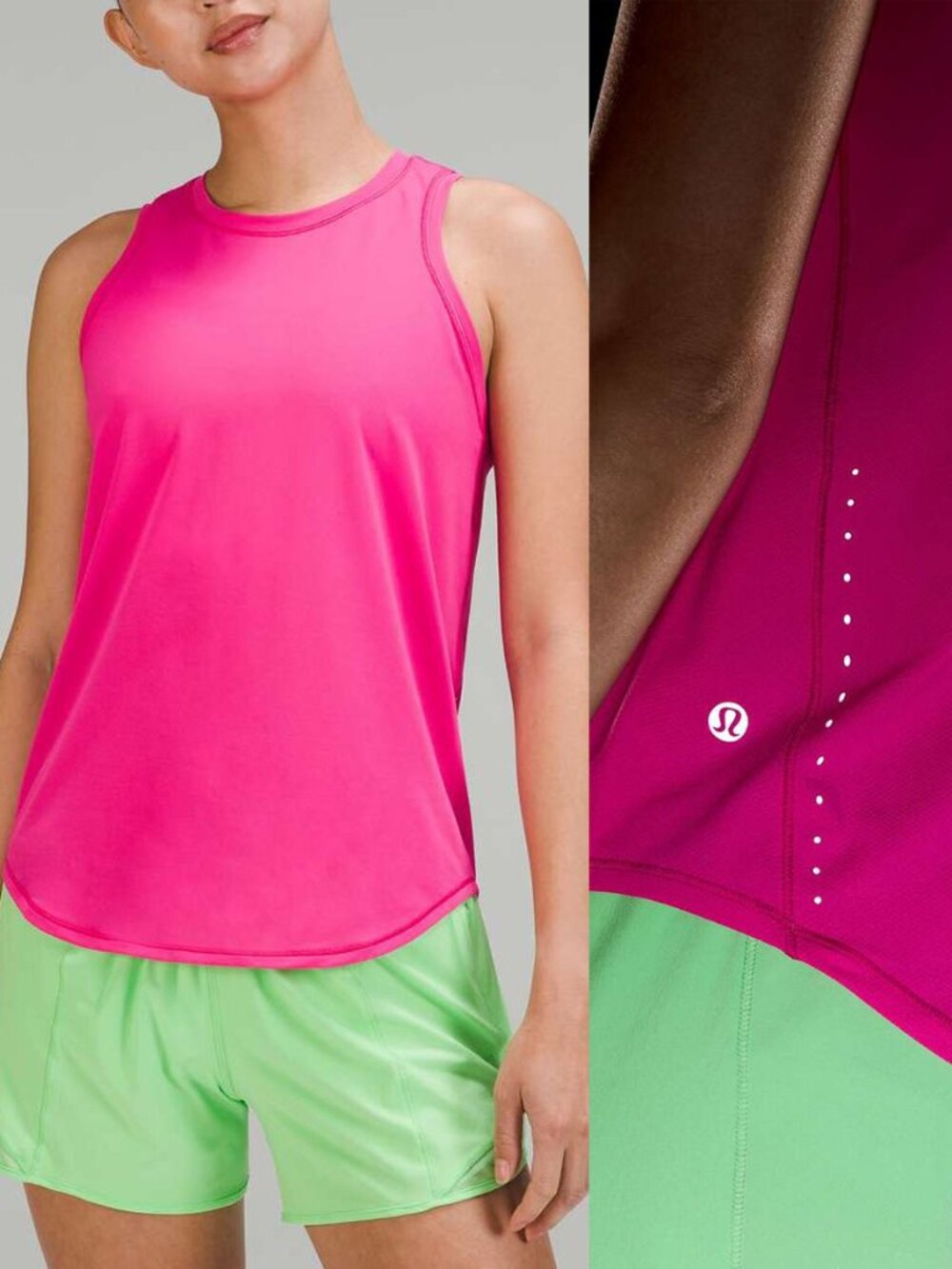 Lululemon High-Neck Running and Training Tank Top Sonic Pink Size 10 Breathable
